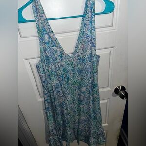 Lilly Pulitzer Blue and Green Patterned Dress